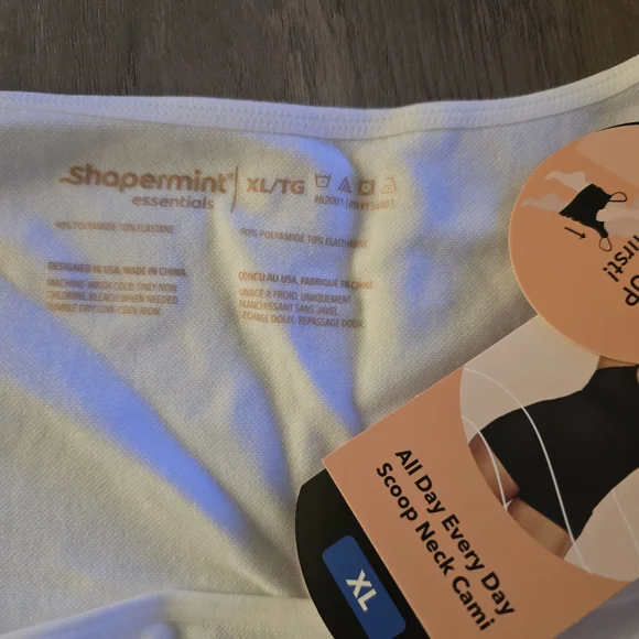 NWT Shapermint Essentials All Day Scoop Neck CAMI size XL. White - Picture 4 of 4